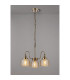 DeRuyter 47cm Semi Flush/Pendant 3 Light E27 Antique Brass/Amber Glass-3