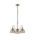 DeRuyter 47cm Semi Flush/Pendant 3 Light E27 Antique Brass/Amber Glass-4