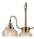 DeRuyter 47cm Semi Flush/Pendant 3 Light E27 Antique Brass/Amber Glass-6