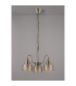 DeRuyter 47cm Semi Flush/Pendant 3 Light E27 Antique Brass/Amber Glass-8