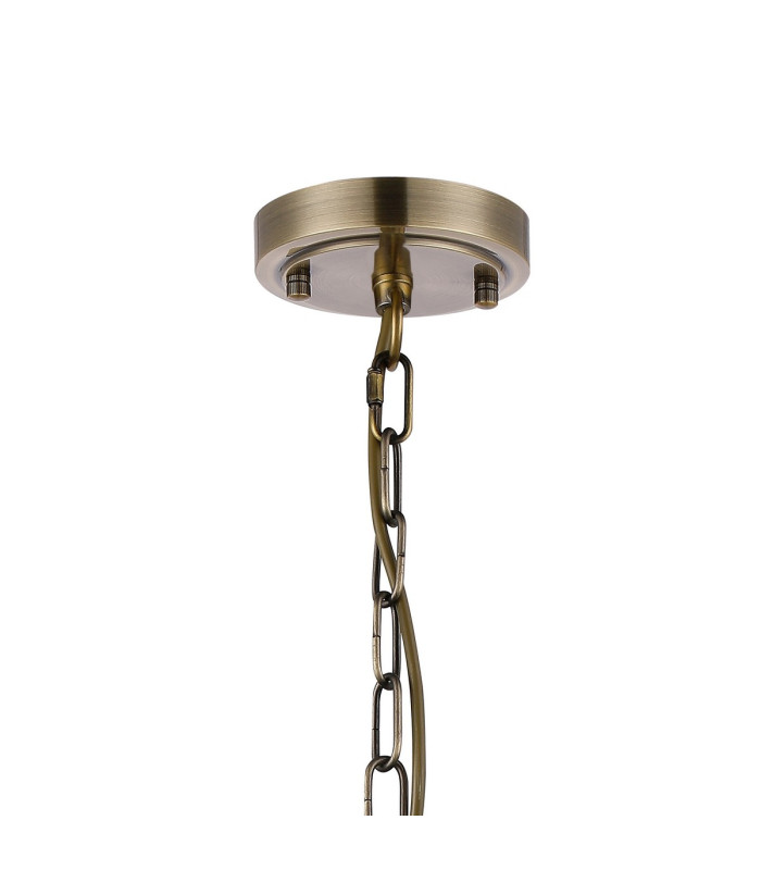 DeRuyter 47cm Semi Flush/Pendant 3 Light E27 Antique Brass/Frosted Glass-4