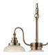 DeRuyter 47cm Semi Flush/Pendant 3 Light E27 Antique Brass/Frosted Glass-5