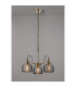 DeRuyter 47cm Semi Flush/Pendant 3 Light E27 Antique Brass/Smoke Glass-3