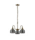 DeRuyter 47cm Semi Flush/Pendant 3 Light E27 Antique Brass/Smoke Glass-4