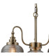 DeRuyter 47cm Semi Flush/Pendant 3 Light E27 Antique Brass/Smoke Glass-6