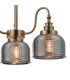 DeRuyter 47cm Semi Flush/Pendant 3 Light E27 Antique Brass/Smoke Glass-7