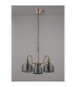 DeRuyter 47cm Semi Flush/Pendant 3 Light E27 Antique Brass/Smoke Glass-8