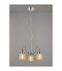 DeRuyter 47cm Semi Flush/Pendant 3 Light E27 Polished Nickel/Amber Glass-3