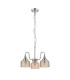 DeRuyter 47cm Semi Flush/Pendant 3 Light E27 Polished Nickel/Amber Glass-4