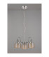 DeRuyter 47cm Semi Flush/Pendant 3 Light E27 Polished Nickel/Amber Glass-8