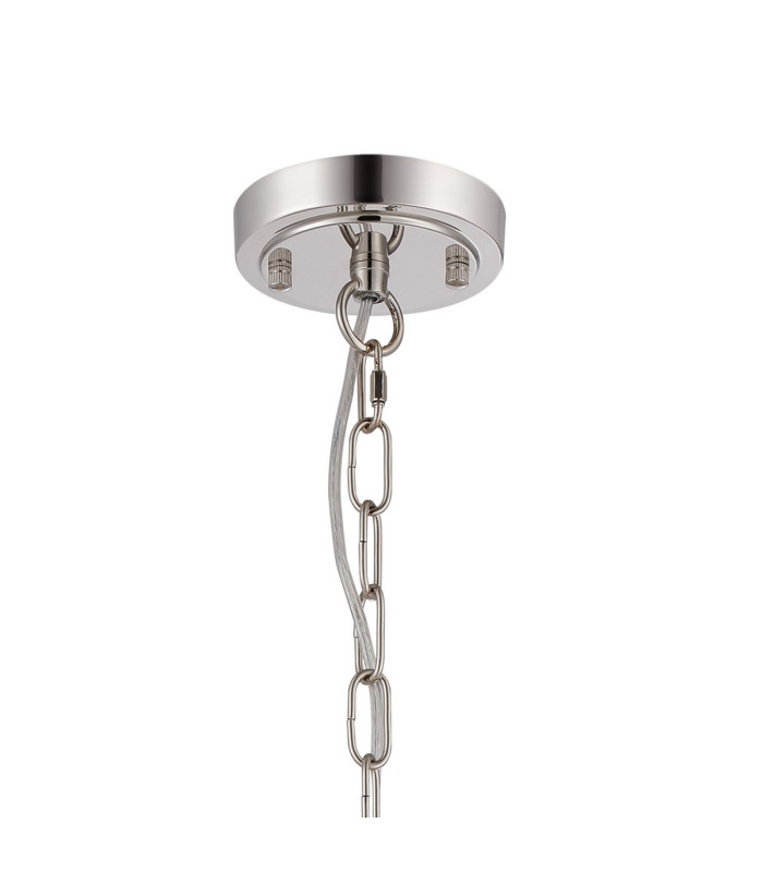 DeRuyter 47cm Semi Flush/Pendant 3 Light E27 Polished Nickel/Frosted Glass-5