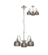 DeRuyter 47cm Semi Flush/Pendant 3 Light E27 Polished Nickel/Smoke Glass-1