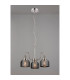 DeRuyter 47cm Semi Flush/Pendant 3 Light E27 Polished Nickel/Smoke Glass-3