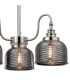 DeRuyter 47cm Semi Flush/Pendant 3 Light E27 Polished Nickel/Smoke Glass-7