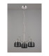 DeRuyter 47cm Semi Flush/Pendant 3 Light E27 Polished Nickel/Smoke Glass-8