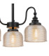 DeRuyter 47cm Semi Flush/Pendant 3 Light E27 Satin Black/Amber Glass-7