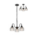 DeRuyter 47cm Semi Flush/Pendant 3 Light E27 Satin Black/Clear Glass-1
