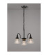 DeRuyter 47cm Semi Flush/Pendant 3 Light E27 Satin Black/Clear Glass-3