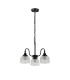 DeRuyter 47cm Semi Flush/Pendant 3 Light E27 Satin Black/Clear Glass-4