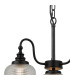DeRuyter 47cm Semi Flush/Pendant 3 Light E27 Satin Black/Clear Glass-6