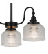 DeRuyter 47cm Semi Flush/Pendant 3 Light E27 Satin Black/Clear Glass-7
