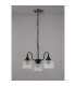 DeRuyter 47cm Semi Flush/Pendant 3 Light E27 Satin Black/Clear Glass-8
