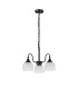DeRuyter 47cm Semi Flush/Pendant 3 Light E27 Satin Black/Frosted Glass-4