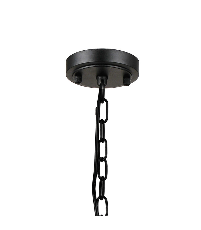 DeRuyter 47cm Semi Flush/Pendant 3 Light E27 Satin Black/Frosted Glass-5