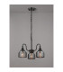 DeRuyter 47cm Semi Flush/Pendant 3 Light E27 Satin Black/Smoke Glass-3
