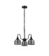 DeRuyter 47cm Semi Flush/Pendant 3 Light E27 Satin Black/Smoke Glass-4