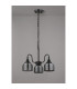 DeRuyter 47cm Semi Flush/Pendant 3 Light E27 Satin Black/Smoke Glass-8