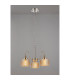 DeRuyter 47cm Semi Flush/Pendant 3 Light E27 Satin Nickel/Amber Glass-3