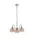 DeRuyter 47cm Semi Flush/Pendant 3 Light E27 Satin Nickel/Amber Glass-4