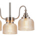 DeRuyter 47cm Semi Flush/Pendant 3 Light E27 Satin Nickel/Amber Glass-7
