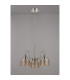 DeRuyter 47cm Semi Flush/Pendant 3 Light E27 Satin Nickel/Amber Glass-8