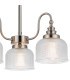 DeRuyter 47cm Semi Flush/Pendant 3 Light E27 Satin Nickel/Clear Glass-7