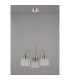 DeRuyter 47cm Semi Flush/Pendant 3 Light E27 Satin Nickel/Clear Glass-8