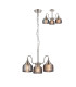 DeRuyter 47cm Semi Flush/Pendant 3 Light E27 Satin Nickel/Smoke Glass-1