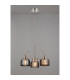 DeRuyter 47cm Semi Flush/Pendant 3 Light E27 Satin Nickel/Smoke Glass-3