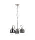 DeRuyter 47cm Semi Flush/Pendant 3 Light E27 Satin Nickel/Smoke Glass-4