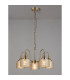 DeRuyter 57cm Semi Flush/Pendant 5 Light E27 Antique Brass/Amber Glass-3