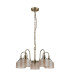 DeRuyter 57cm Semi Flush/Pendant 5 Light E27 Antique Brass/Amber Glass-4