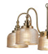 DeRuyter 57cm Semi Flush/Pendant 5 Light E27 Antique Brass/Amber Glass-6