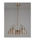 DeRuyter 57cm Semi Flush/Pendant 5 Light E27 Antique Brass/Amber Glass-8