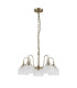 DeRuyter 57cm Semi Flush/Pendant 5 Light E27 Antique Brass/Frosted Glass-4