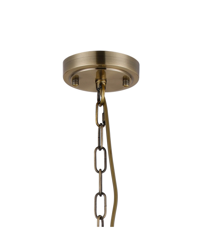 DeRuyter 57cm Semi Flush/Pendant 5 Light E27 Antique Brass/Frosted Glass-5
