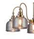 DeRuyter 57cm Semi Flush/Pendant 5 Light E27 Antique Brass/Smoke Glass-7