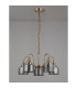 DeRuyter 57cm Semi Flush/Pendant 5 Light E27 Antique Brass/Smoke Glass-8