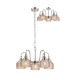 DeRuyter 57cm Semi Flush/Pendant 5 Light E27 Polished Nickel/Amber Glass-1