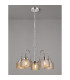 DeRuyter 57cm Semi Flush/Pendant 5 Light E27 Polished Nickel/Amber Glass-3